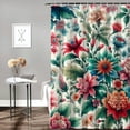 thumbnail image 2 of WERPE Shower Curtain Set Floral for Girls Women Colorful Cornflower Watercolor Decorative White, 2 of 7
