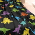 thumbnail image 3 of Colorful Dinosaurs Black Pattern Blanket,Comfortable Soft Lamb Wool Throw Blanket,All Season,Warm Lightweight Blankets for Sofa Bed Couch Living Room Chair,60"x80", 3 of 4