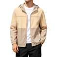 thumbnail image 2 of Sun Hoodie Mens Summer Fall Long Sleeve Loose Casual Lightweight Zip Up Hooded Sun Jacket Outerwear with Pockets, 2 of 6