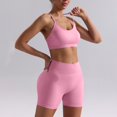 thumbnail image 6 of GILIGEGE Workout Sets Two Piece Outfits for Women Tank Top Matching High Waist Booty Lifting Shorts Seamless Yoga Outfits Lounge Matching Sets Fitness Clothes Tracksuit Gym Active Wear Outfits Pink, 6 of 7