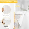 thumbnail image 3 of No Hook Shower Curtain with Snap in Liner, Pastoral Sunflower Butterfly Daisy Waterproof Bath Curtain Double Layers with See Through Top Window, Green Leaves Country Hotel Shower Curtains 60x72in, 3 of 9