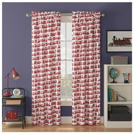 Waverly Kids Express Train Blackout Single Window Curtain Panel