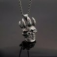 thumbnail image 4 of HOOUN Crâne Gothique Croix Faucheuse Collier Acier Inoxydable Chaîne Halloween Pendant, 4 of 5