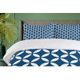 thumbnail image 4 of Ambesonne Navy Duvet Cover Set, Old Rounds Oval, 2-Calking, Royal Blue White, 4 of 7