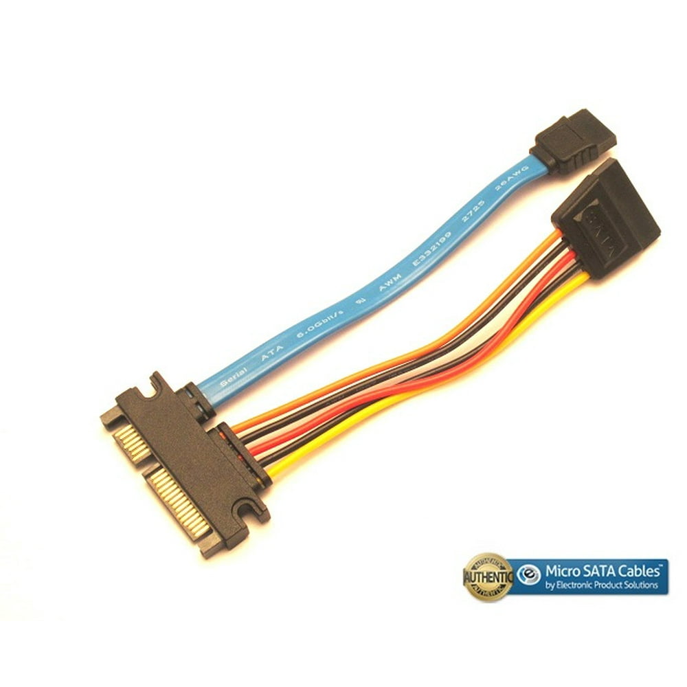 SATA 22 Pin Male to 7 Pin SATA Cable with 15 Pin SATA Female Power Cable