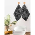 thumbnail image 2 of Black Geometric Kitchen Dish Towels for Drying Dishes Set of 2, Contemporary Minimalism Abstract Pattern Waffle Weave Microfiber Hand Tea Bathroom Towels Quick Dry & Absorbent Towel 12x12, 2 of 7