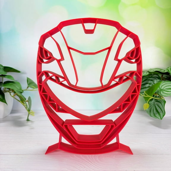 Power Ranger Helmet Sculpture, Minimalist Line Art Decor, Desk Display