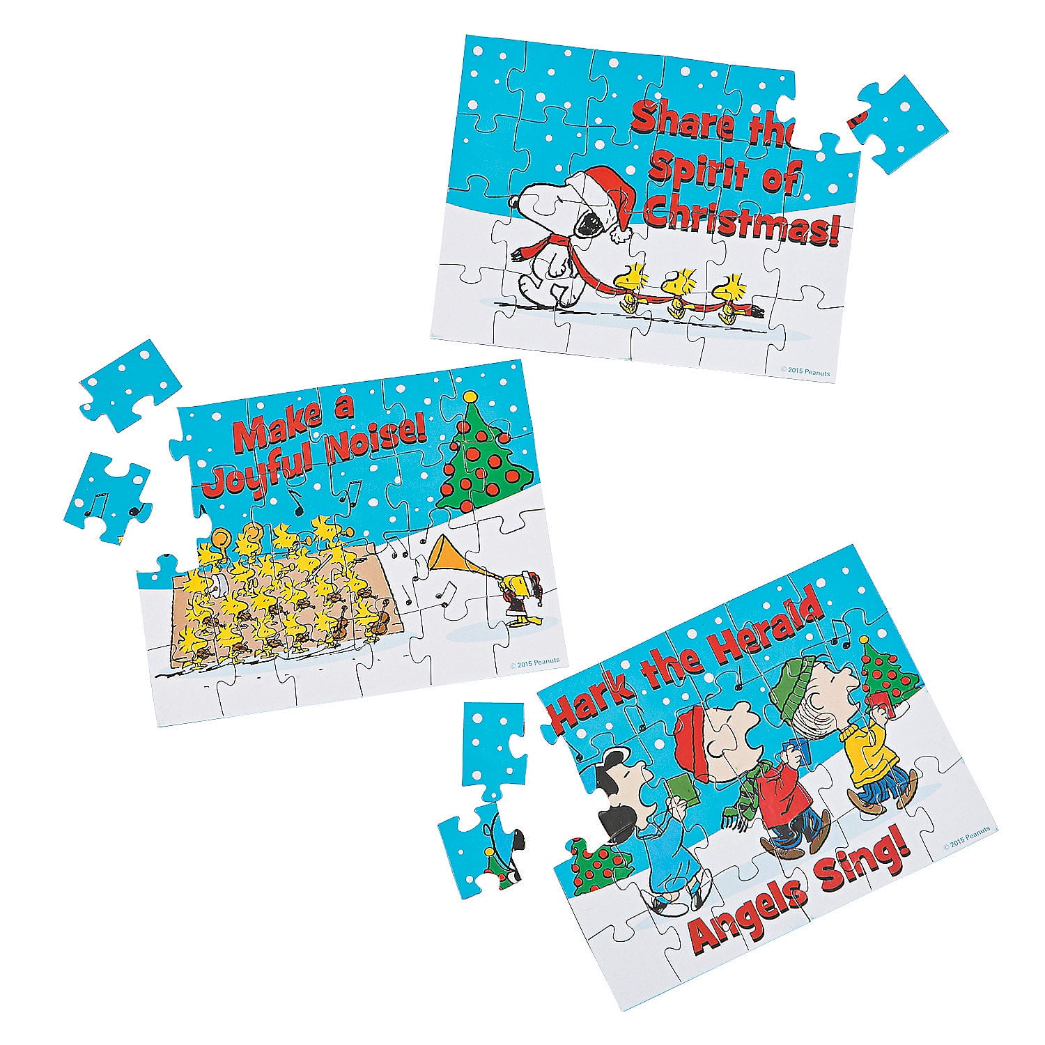 Peanuts Christmas Insprtl Mini Puzzles Party Favors 12 Pieces