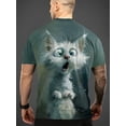 thumbnail image 2 of The kitten is so cute. Men's 3D printed T-shirt, bright round neck short sleeves, casual wear for summer travel, art pattern T-shirt, holiday gift., 2 of 7