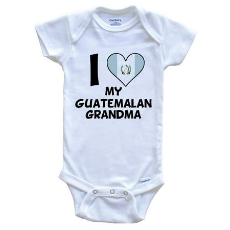 

I Heart My Guatemalan Grandma Guatemala Flag Baby Bodysuit 6-9 Months White
