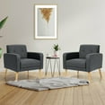 thumbnail image 3 of Gymax Set of 2 Accent Chair Upholstered Single Sofa Armchair w/ Wooden Legs Grey, 3 of 8