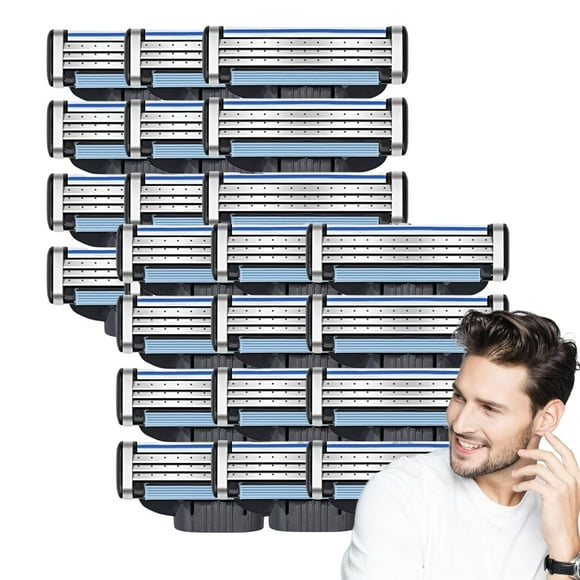 24PCS Razor Blades for Gillette Blades Refill, Upgrade Nano Blades with Dual Lubrication, Mens Replacement, Father, Boyfriend, Friend, The Best Gift for Father's Day Manual Blades