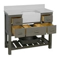 thumbnail image 5 of Charlotte 48" Farmhouse Bathroom Vanity with Weathered Gray Cabinet and Quartz Top, 5 of 6