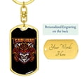 thumbnail image 3 of Samurai Skull Mascot Keychain Dog Tag Stainless Steel or 18k Gold, 3 of 16