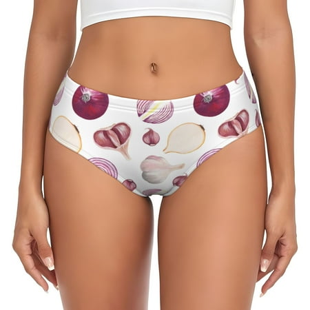 Womens Underwear - funny Onion garlic No Show Seamless Underwear for Women  Soft Comfort Stretch Women s Panties  Hipster Ladies Panties Bikini Underwear Briefs