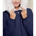 thumbnail image 5 of Winter Coats for Women Warm Fleece Long Back Jacket Thicken Parka with Hood Navy Blue XL, 5 of 7