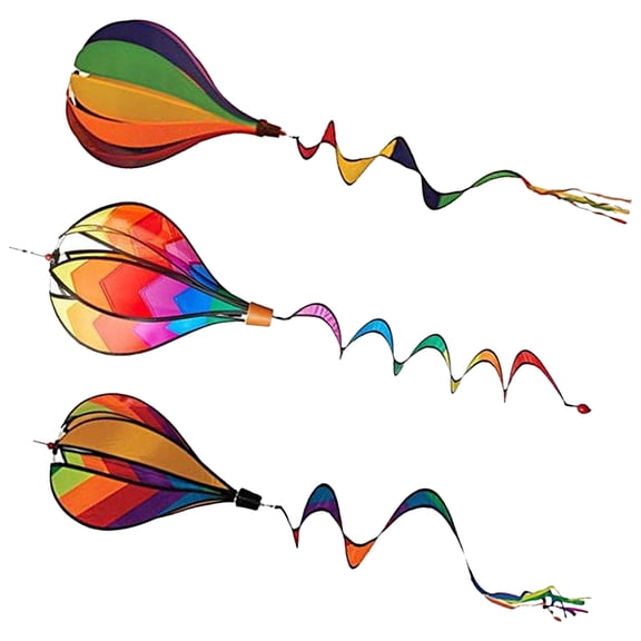 3pcs Hot Air Balloon Wind Spinners Hot Air Balloon Windmill Pendent Yard Decorations