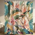 thumbnail image 4 of Exotic Tropical Decorative Shower Curtain Bird of Paradise Floral Print Fabric Bathroom Curtain for Coastal Home Decor, 4 of 4