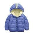 thumbnail image 3 of Kids Baby Puffer Jacket Winter Hooded Coat Boy Girls Zip Thick Jacket Lightweight Outerwear 1-8T, 3 of 10