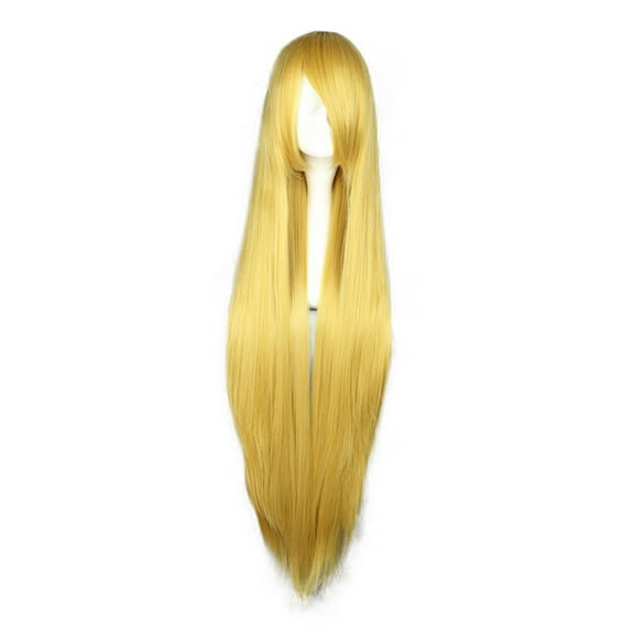 Unique Bargains Wigs for Women 39" Deep Gold Tone Wigs with Wig Cap