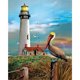 thumbnail image 2 of Cuadros Decorativos Cuadro de taladro redondo completo de faro frente a la playa de pintura de diamante (A3799) Tmvgtek embutido en tela, 2 of 7