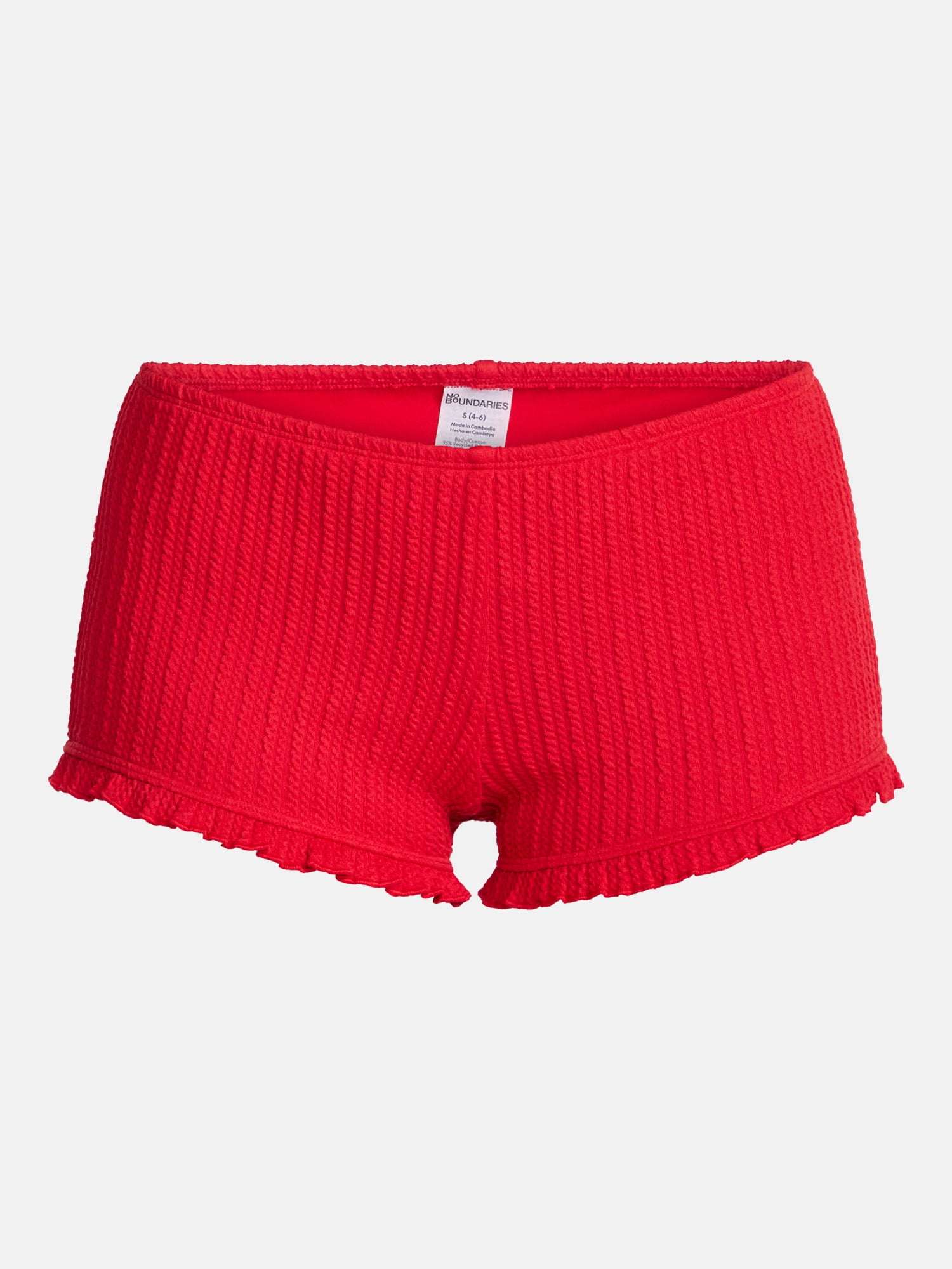 No Boundaries Ruffle Boyshort Swim Bottoms, Women's XXS-XXL