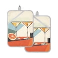 thumbnail image 7 of Yayeee Pot Holders Kitchen Heat Resistant with Pocket 7"x9.8" Cotton Oven Cooking Hot Pads, Beige Glasses, 7 of 7