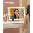 thumbnail image 2 of ERSHILOU Vanity Makeup Mirror with Lights, Touch Control, Angle-Adjustable, Charging Ports, Detachable 10X Magnifying Mirror, 3 Color Temperatures, Dimmable, Phone Holder, Matte White ULWM002W01V1, 2 of 6