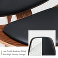 thumbnail image 5 of Three-Legged Shell Chair Mid-Century Wood Chair Black PU Leather Chair for Living Room, Reading Side Chair,Rosewood, 5 of 11