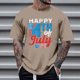 thumbnail image 1 of Tops para hombre, blusas y camisas de cuello redondo y manga corta para hombre, tops casuales de cuello redondo y manga corta con estampados especiales para hombre., 1 of 5