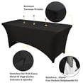 thumbnail image 5 of 5 Pack Stretchable Tablecloth for 6 ft, Stretch Spandex Table Covers for 6 ft Rectangular Table, Washable and Wrinkle Resistant Stretch Patio Table Cloth for Wedding Banquet Event Parties-Black, 5 of 6