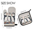 thumbnail image 2 of Yayeee Oven Mitts and Pot Holder Set of 4 Heat Resistant Kitchen Gloves Baking Hot Pad, Cute Puffin, 2 of 5