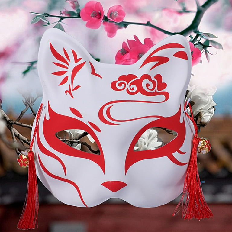 Anime Demon Slayer Foxes Mask Hand-painted Japanese Mask Half Face Mask  Festival Ball Kabuki Kitsune Masks Cosplay Prop 