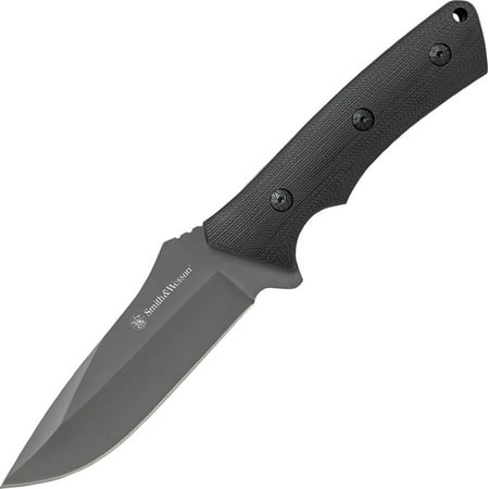Combo Drop Point Blade - Smith and Wesson Full Tang Drop Point Fixed Blade Knife