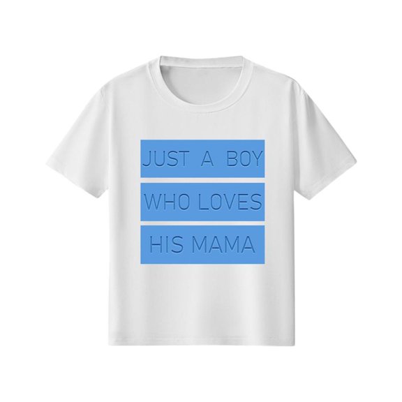 Bxsruta Toddler Shirts, Children's Mother's Day Printed Round Neck Short Sleeved Loose Casual T-shirt for Outerwear Short Sleeved Round Neck Top/shirt, White 3 Years