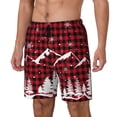 thumbnail image 2 of Uemuo Christmas Tree Buffalo Plaid Pattern Mens Swim Trunks Quick Dry Board Shorts with Mesh Lining, Stretch Beach Shorts Quick Dry No-Chafing Board Shorts-Large, 2 of 9