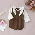 thumbnail image 2 of Generic Toddler Girls Knitted Outwear Girls Long Sleeve Splice Knitted Ruffles Sweater Baby Bodysuit Romper 1 Piece Outfits Clothes, 2 of 9