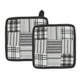 thumbnail image 2 of VHC Brands Cotton Pot Holder Set of 2, Heat Resistant, Kitchen Potholders, Sawyer Mill Black Collection, Square 8x8, Country Black, 2 of 3