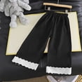 thumbnail image 4 of SHTXOZHI Girl's Wide Leg Pants Loose Elastic Waist Lace Trimmed Pants Casual Outdoor Boho Beach Vacation Bottoms, 4 of 8