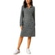 thumbnail image 4 of INSPIRE CHIC Vestidos de cuadros vintage para mujer, con cuello en V, de manga larga, casual, hasta la rodilla, vestido de camisa, L negro, 4 of 6