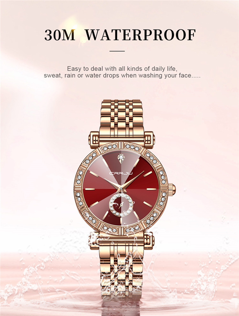 Women Watch Fashion Gold Diamond Analog Quartz Female Watch for Women Luxury Dress Ladies Stainless Steel Waterproof Wrist Watches