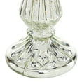 thumbnail image 5 of DecMode Silver Glass Handmade Turned Style Pillar Hurricane Lamp with Faux Mercury Glass Finish, 5 of 9