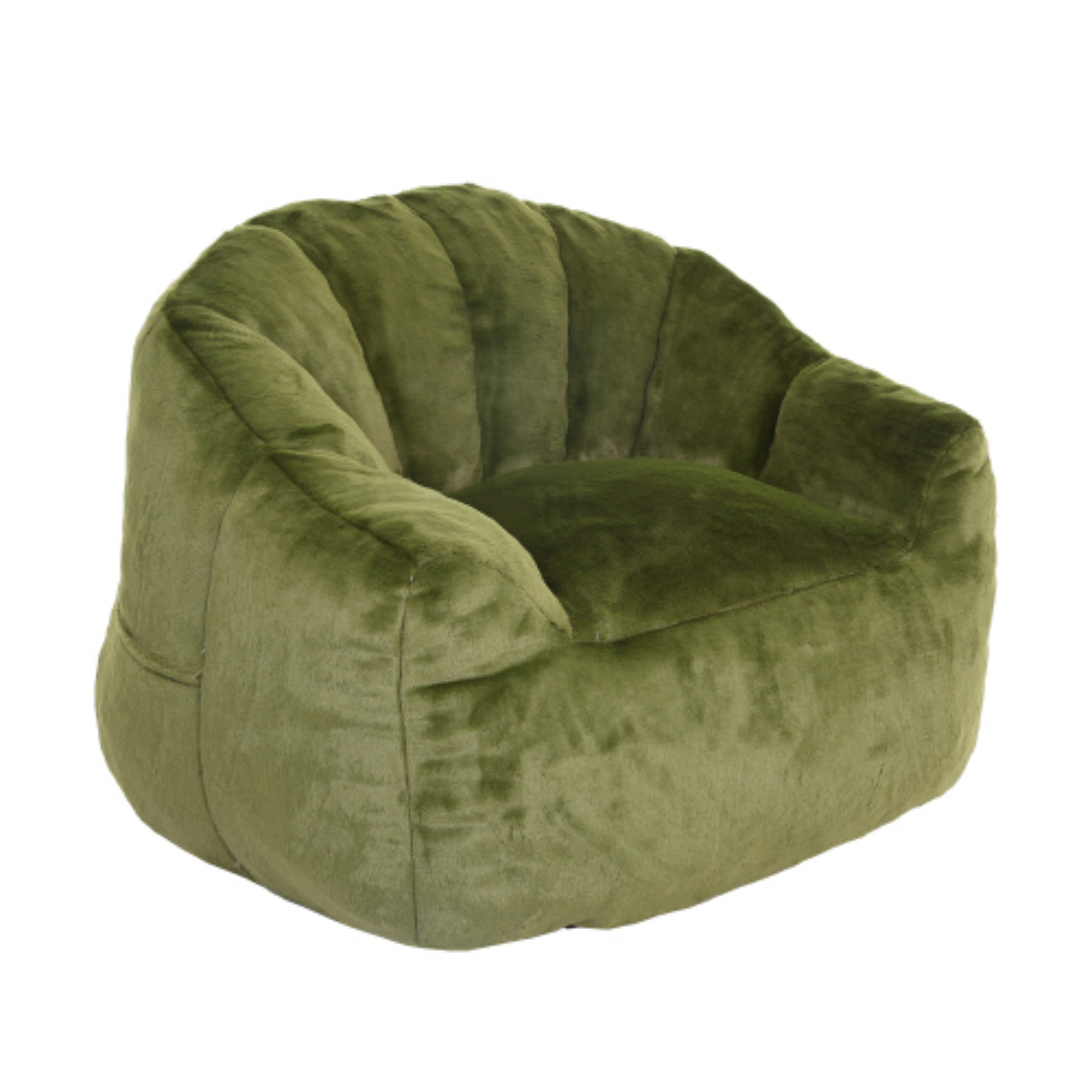 Bean Bag Chair for Adults, Memory Foam Bean Bag Sofa with Armrests, Comfy Lazy Floor Chair for Living Room Bedroom Reading, Green