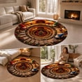 thumbnail image 4 of BZPIZ 24“ Christmas Round Rug, 3D Optical Illusion Train Tunnel Prank Rug, Christmas Train Holiday Floor Mat for Living Room Bedroom Entryway, 4 of 7