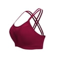thumbnail image 4 of Hontri Women's Solid Color Underwire Bra - Large Size Hollow Sports Red M, 4 of 8