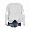 thumbnail image 7 of yoeyez Sweatshirts for Teen Girls Fall Fashion Long Sleeve Blouse Spooky Season Crewneck Pullover Top Halloween Costumes for Women Adult Gray,L, 7 of 7