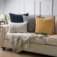 thumbnail image 3 of Phantoscope Soft Corduroy Striped Velvet Series Decorative Throw Pillow, 22" x 22", Blue, 2 Pack, 3 of 6