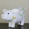 thumbnail image 3 of 13.25" White Soft Green and Yellow Floral Pig Spring Tabletop Decoration, 3 of 3