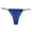 Blue, variant on Women's Mid Waist Sexy Solid Color Lace Thong Peach Panties Thong Panties