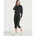 thumbnail image 5 of Real Essentials 4 Pack: Women's Dry-Fit Long Sleeve Petal Back Crop Top - Athletic Cropped Tee (Available in Plus Size), 5 of 6